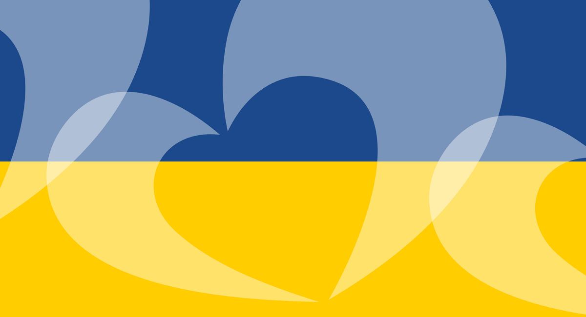 Dekorativ bild föreställande Ukrainas flagga.