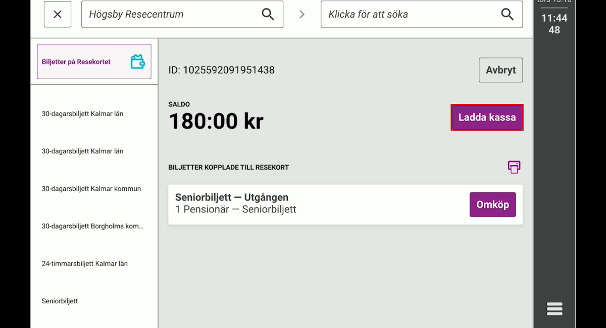 Bild på kundbilden i biljettsystemet.